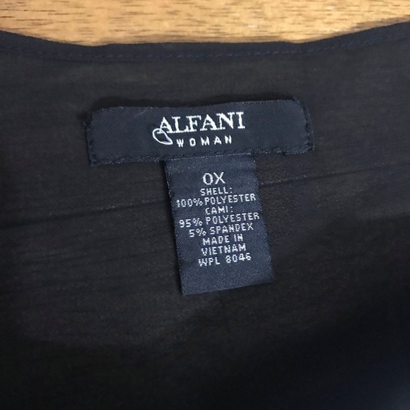 NEW Alfani Sheer Floral Blouse Black Pink Size 0X - Picture 4 of 8